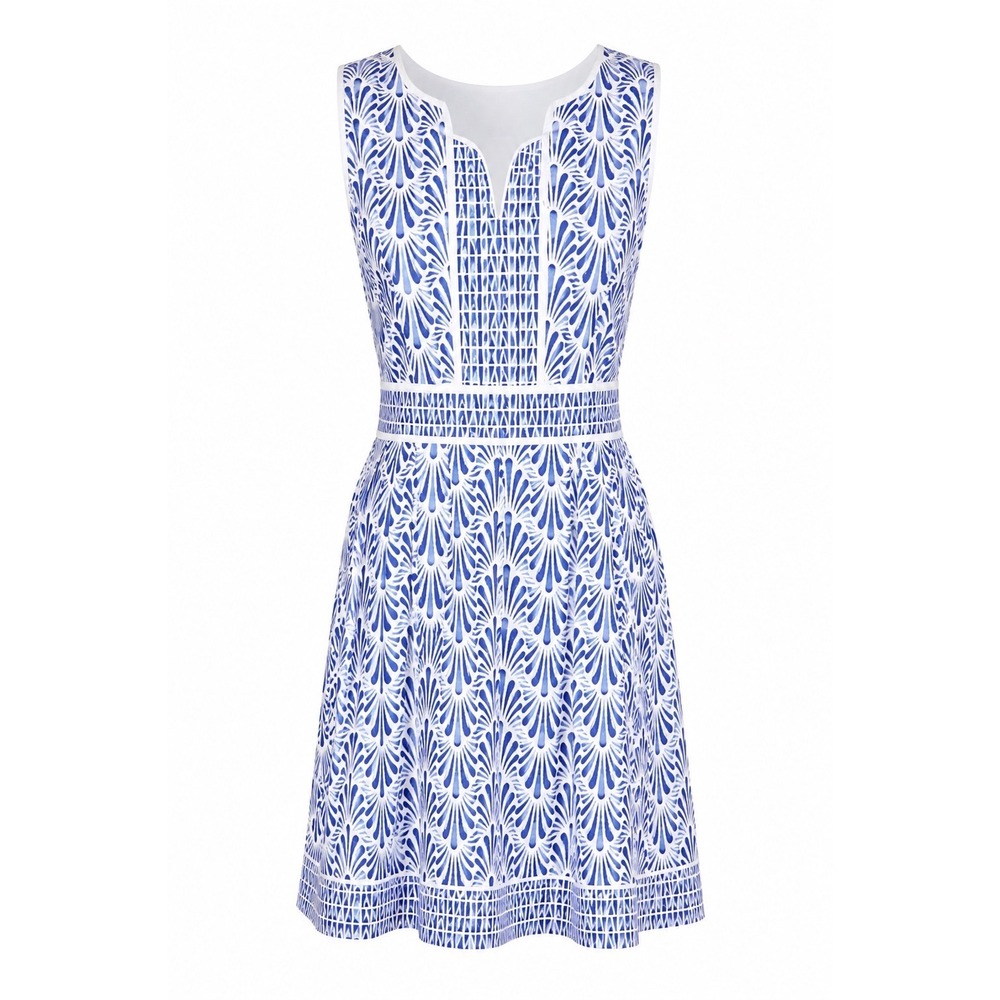 Talbots‎ Fit & Flare Dress womens 12 NWT Flaw office wedding preppy garden blue